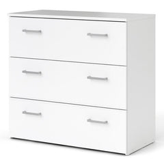 Space Wooden Chest of 3 Drawers in White - Furniture One Shop