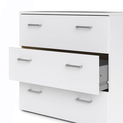 Space Wooden Chest of 3 Drawers in White