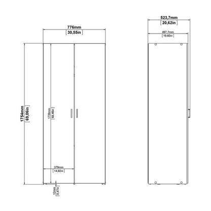 Space Package - Bedside 1 Drawer + Chest of 3 Drawers + Wardrobe with 2 doors + 1 drawer in White