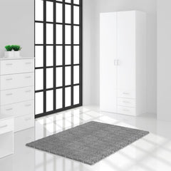 Space Wooden Wardrobe 2 Doors 3 Drawers in White - Furniture One Shop