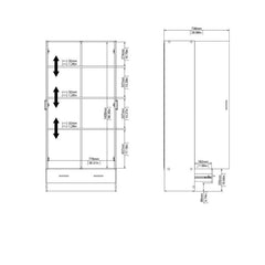 Space Wooden Wardrobe with 2 Doors 1 Drawer in Oak - Furniture One Shop