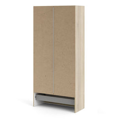 Space Wooden Wardrobe with 2 Doors 1 Drawer in Oak - Furniture One Shop