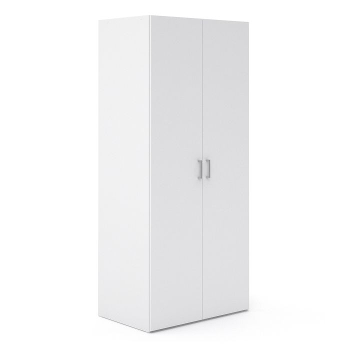 Space Wooden Wardrobe 2 Doors in White