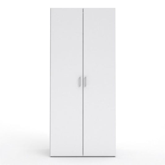 Space Wooden Wardrobe 2 Doors in White