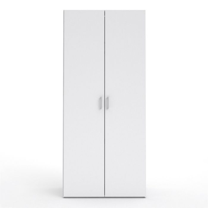 Space Wooden Wardrobe 2 Doors in White