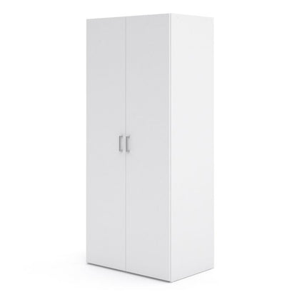 Space Wooden Wardrobe 2 Doors in White