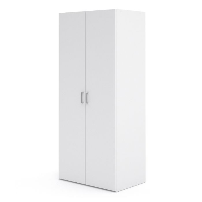 Space Wooden Wardrobe 2 Doors in White