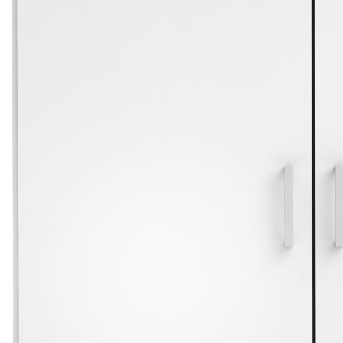 Space Wooden Wardrobe 2 Doors in White