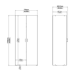 Space Wooden Wardrobe 2 Doors in White