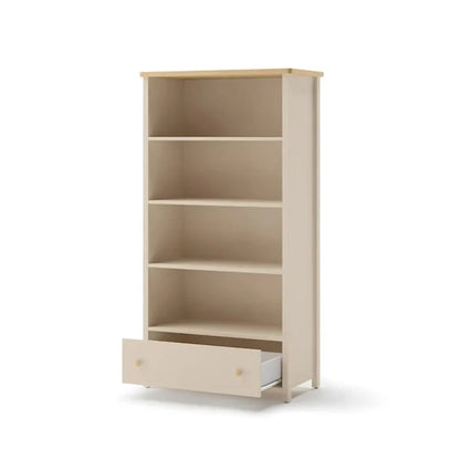 Story Tall Wooden 1 Drawer 3 Shelves Bookcase in Beige - Furniture One Shop