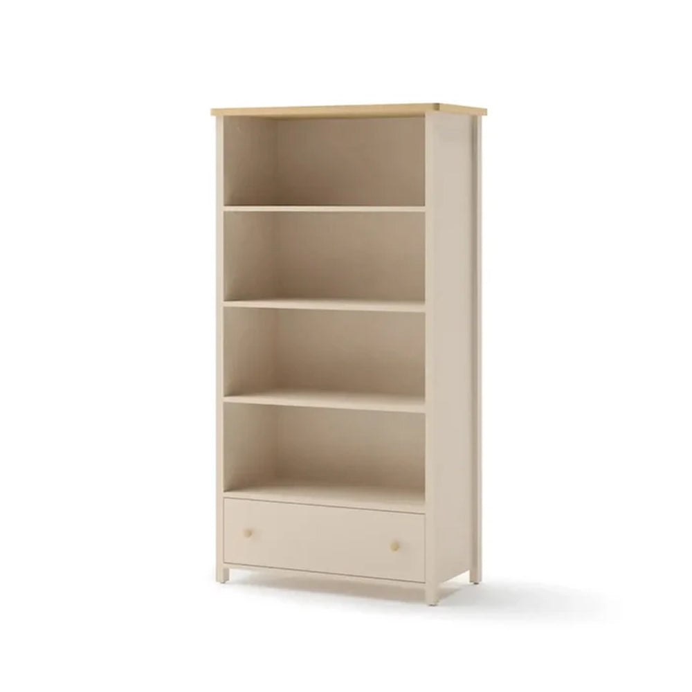 Story Tall Wooden 1 Drawer 3 Shelves Bookcase in Beige - Furniture One Shop