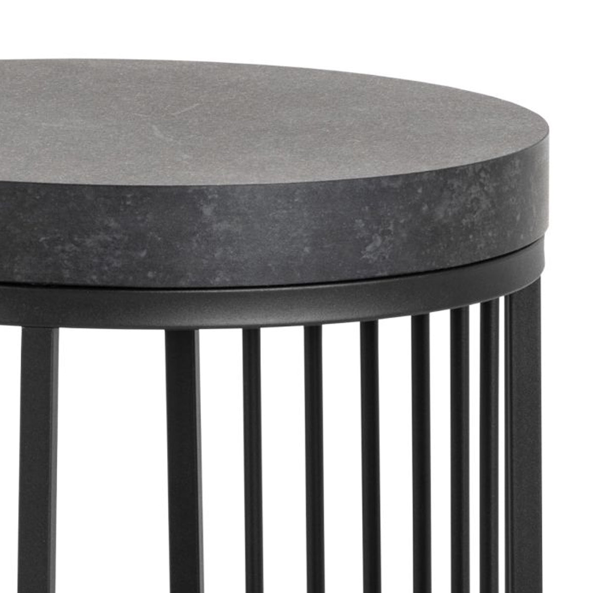Strington Round Bedside Table 1 Shelf in Matt Black - Furniture One Shop