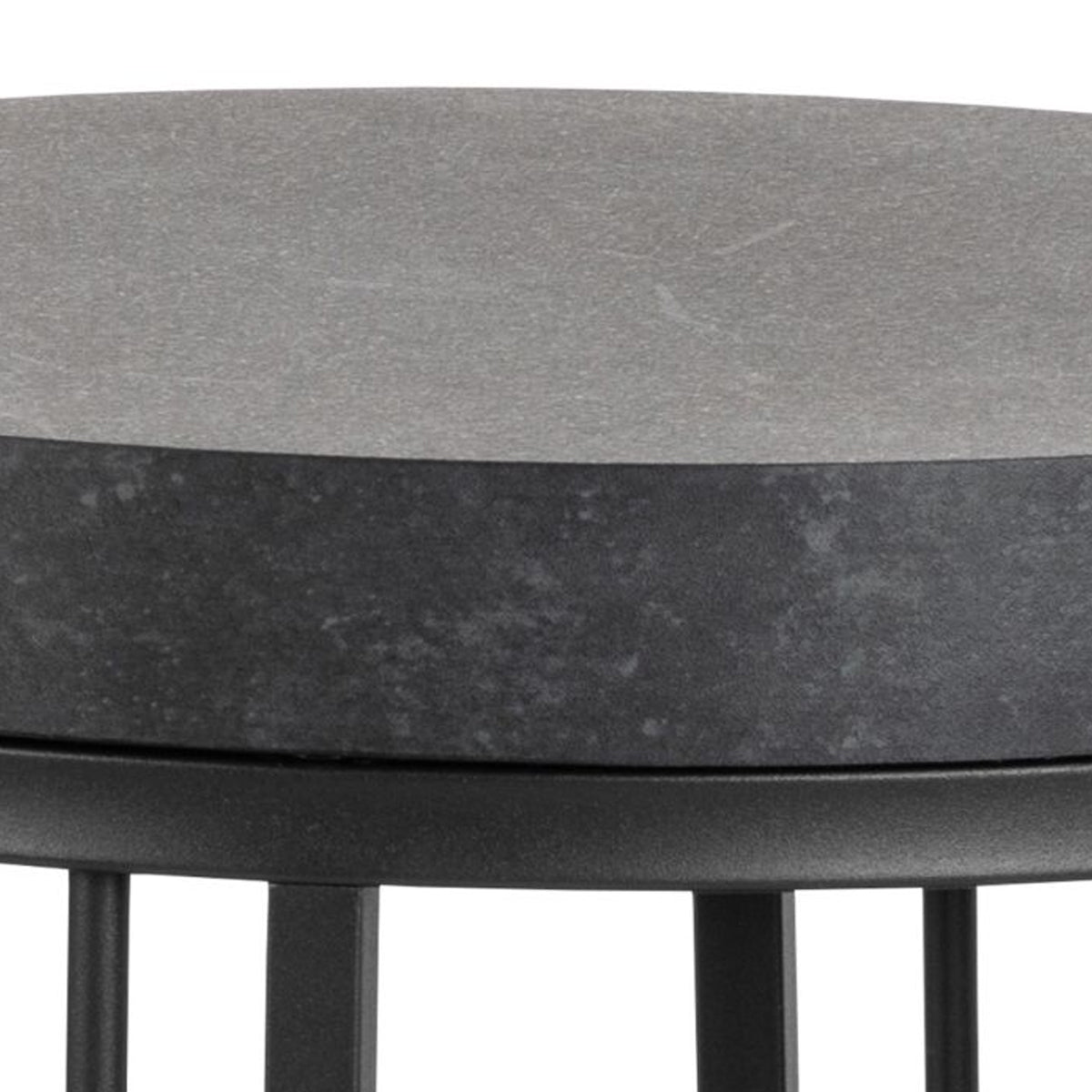Strington Round Bedside Table 1 Shelf in Matt Black - Furniture One Shop