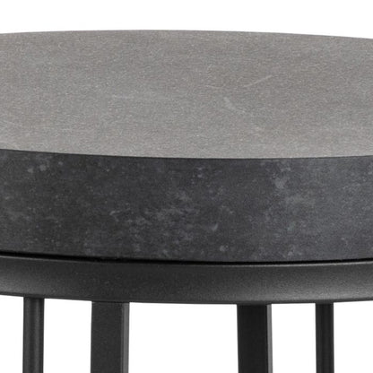 Strington Round Bedside Table 1 Shelf in Matt Black - Furniture One Shop