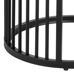 Strington Round Bedside Table 1 Shelf in Matt Black - Furniture One Shop