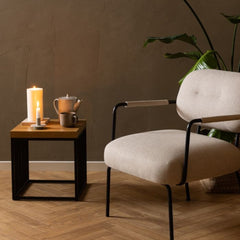 Strington Side Table in Black and Oak - Furniture One Shop