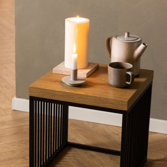 Strington Side Table in Black and Oak - Furniture One Shop