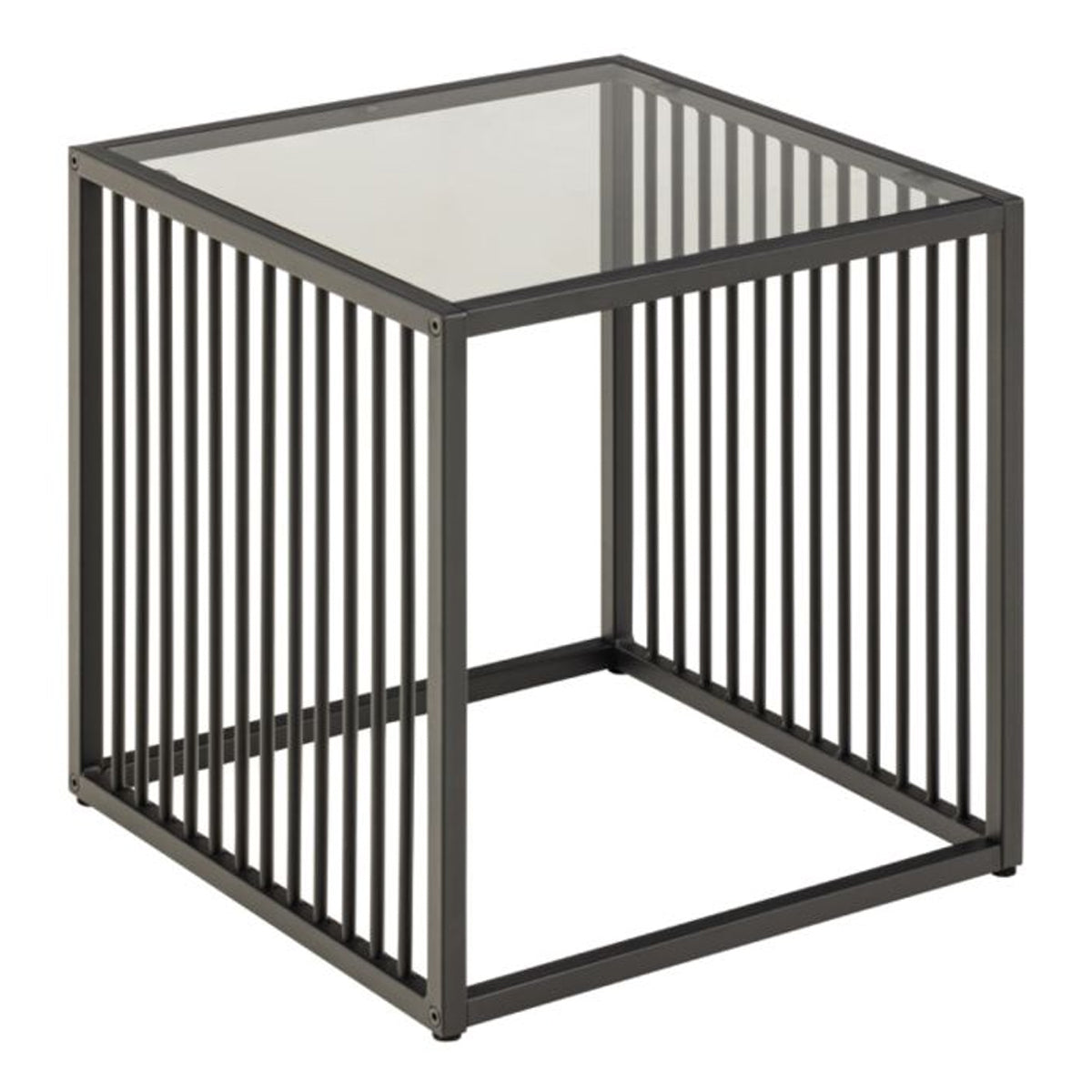 Strington Side Table in Black with Glass Top - Furniture One Shop