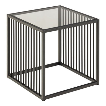 Strington Side Table in Black with Glass Top - Furniture One Shop