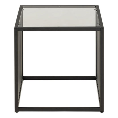 Strington Side Table in Black with Glass Top - Furniture One Shop