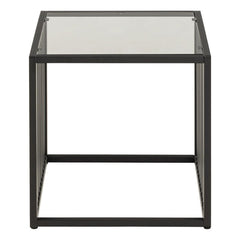 Strington Side Table in Black with Glass Top - Furniture One Shop