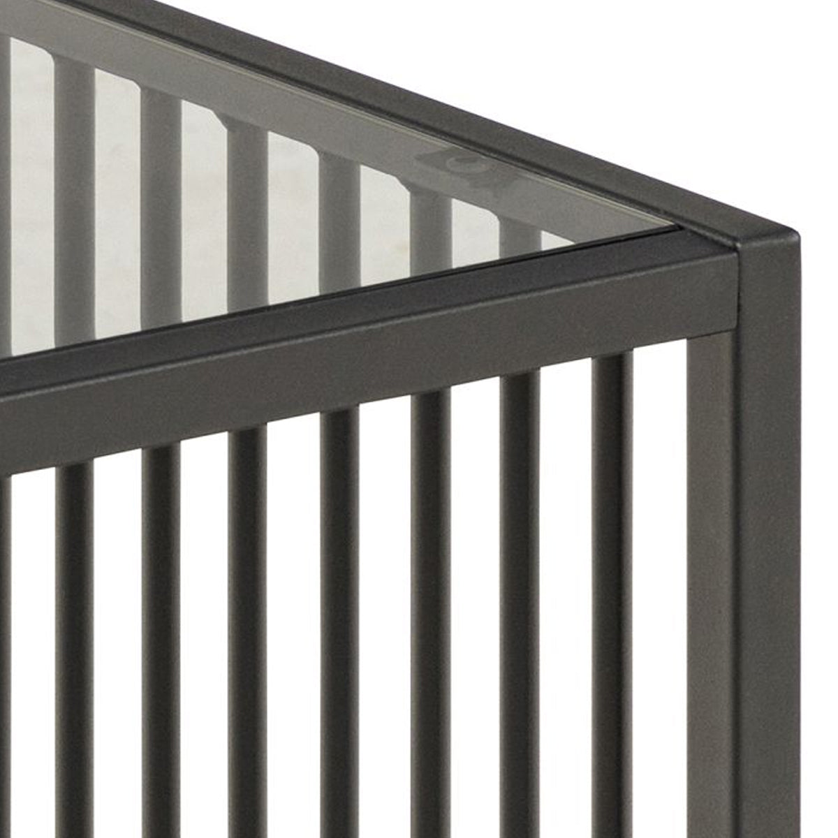 Strington Side Table in Black with Glass Top - Furniture One Shop