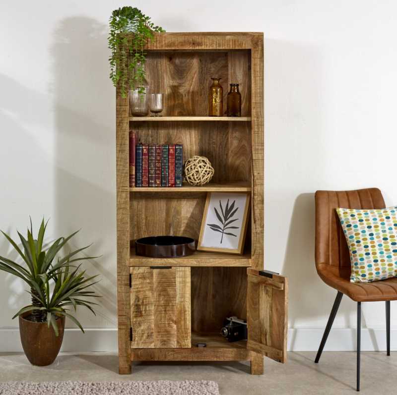 Surrey Bookcase Solid Wood With Doors - UK