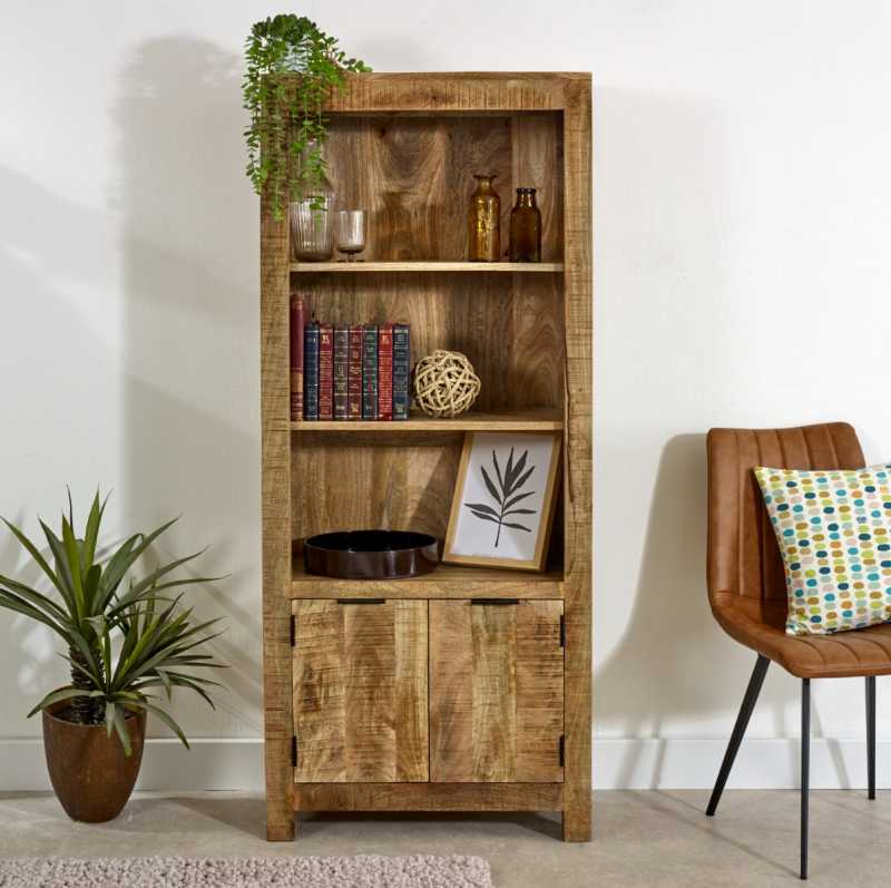 Surrey Bookcase Solid Wood With Doors - UK