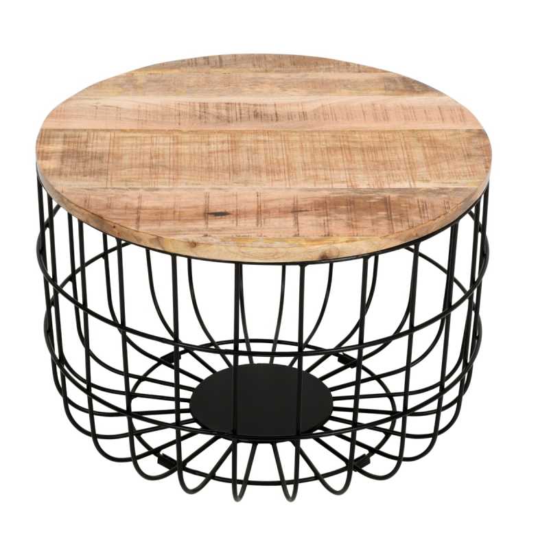 Surrey Coffee Table Solid Wood & Metal Wire - UK