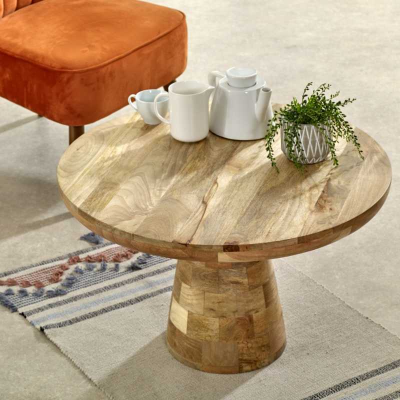 Surrey Coffee Table Solid Wood Mushroom Style - UK