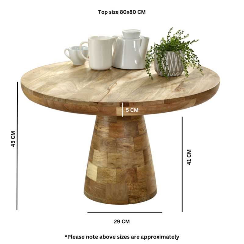 Surrey Coffee Table Solid Wood Mushroom Style - UK