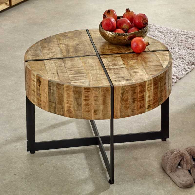 Surrey Coffee Table Solid Wood With Metal Legs - UK