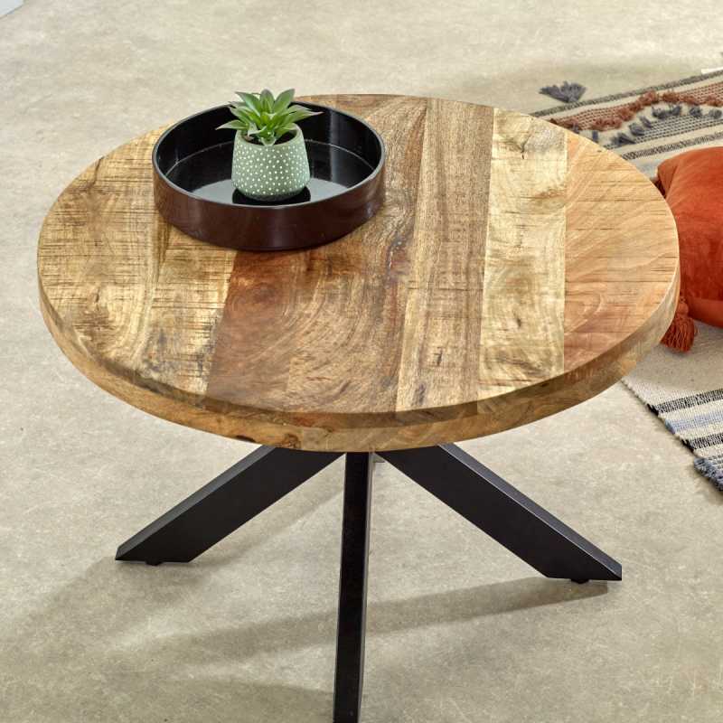 Surrey Coffee Table Solid Wood With Metal Spider Legs - UK