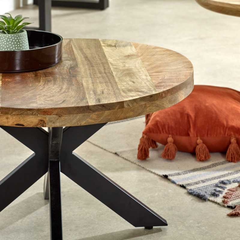 Surrey Coffee Table Solid Wood With Metal Spider Legs - UK