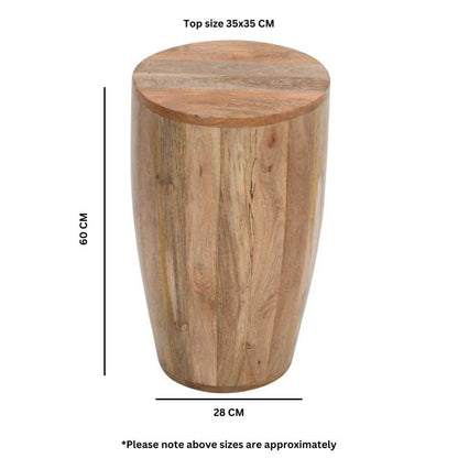 Surrey Drum Bedside Table in Solid Wood - UK