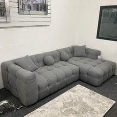 The Bubble Boucle Corner Sofa in Grey - Furniture One Shop