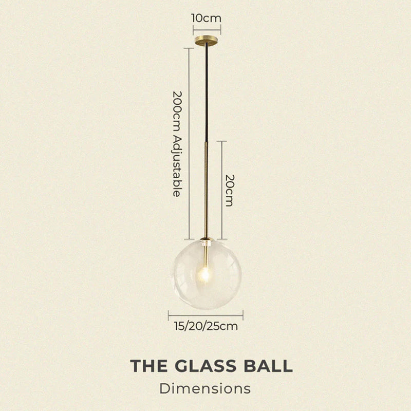 The Glass Ball -  Sleek Scandivan Pendant Light