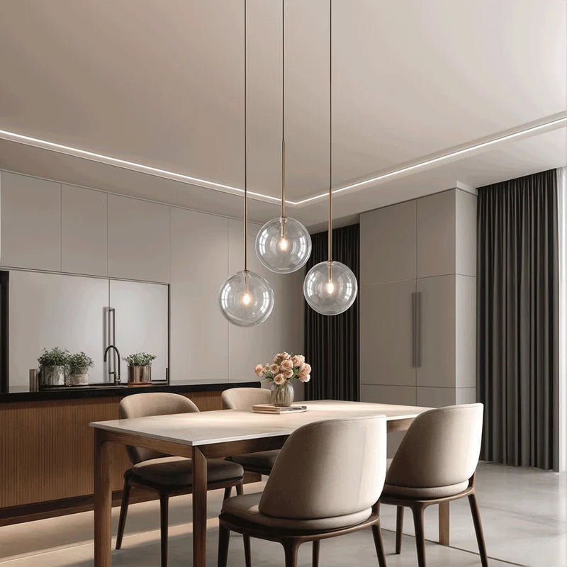 The Glass Ball -  Sleek Scandivan Pendant Light