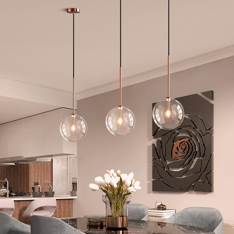 The Glass Ball -  Sleek Scandivan Pendant Light