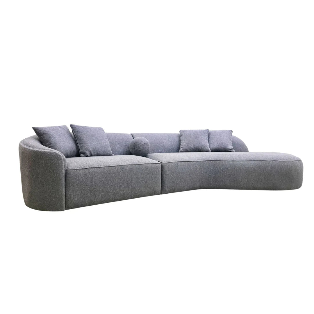 The Pebble Boucle Sofa in Grey