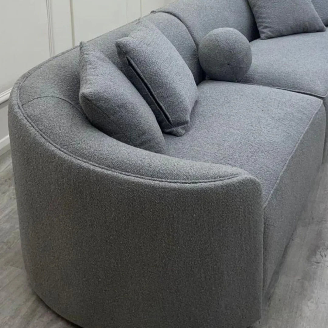 The Pebble Boucle Sofa in Grey