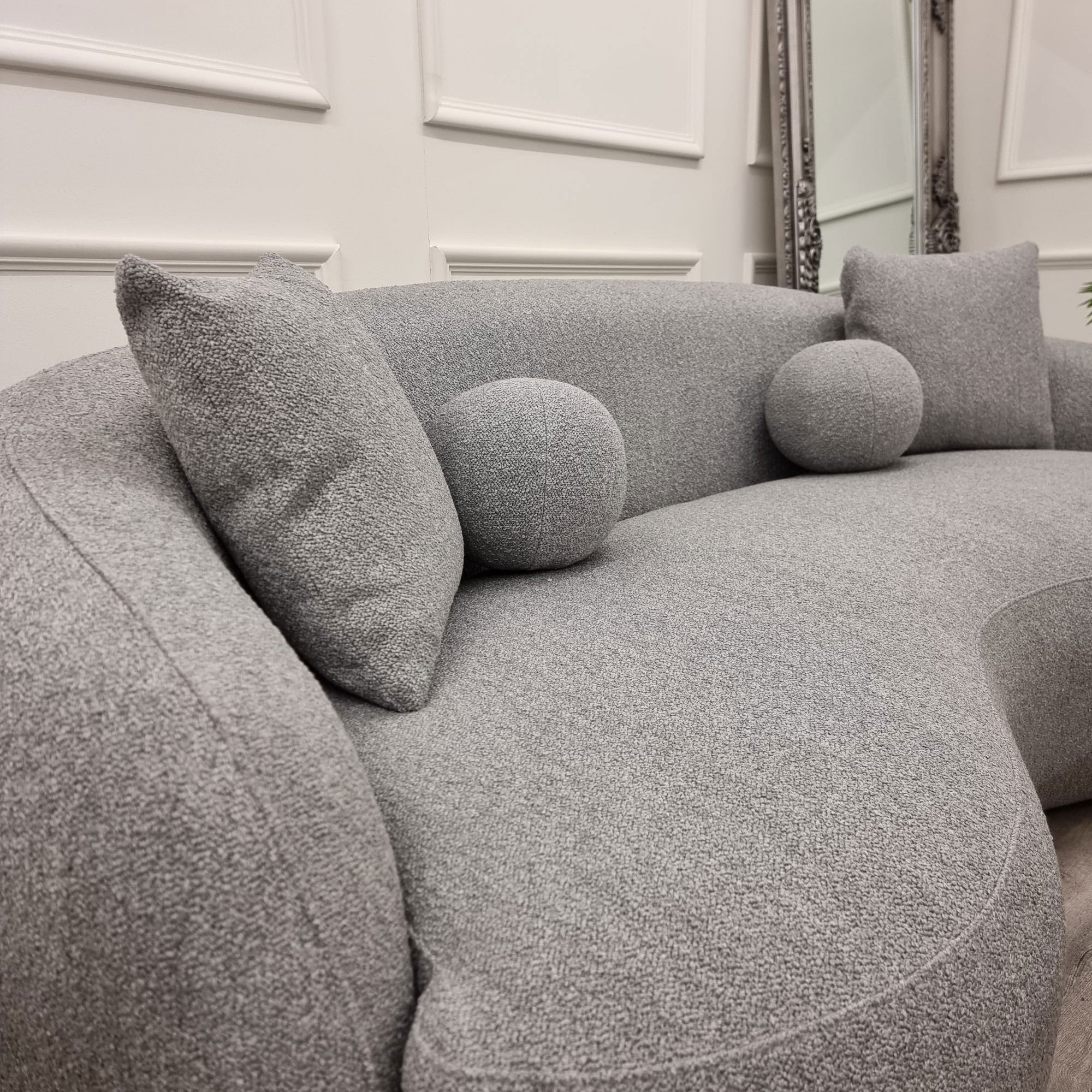 The Wave Boucle Sofa in Grey