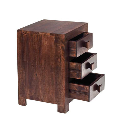 Toko Dark Mango 3 Drawer Bedside - UK