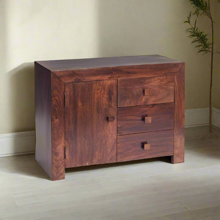 Toko Dark Mango 3 Drawer Sideboard - UK