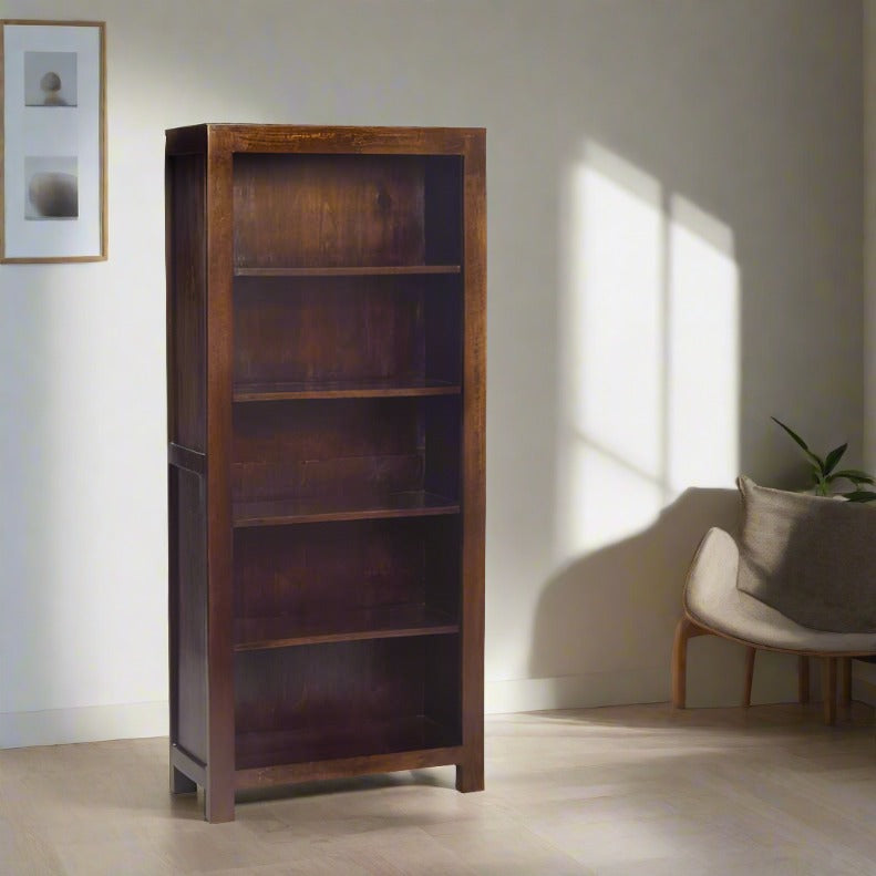 Toko Dark Mango Large Open Bookcase - UK