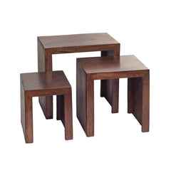Toko Dark Mango Nest Of 3 Tables - UK - Furniture One Shop