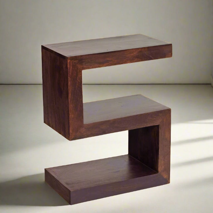 Toko Dark Mango S Shaped Display Unit - UK - Furniture One Shop