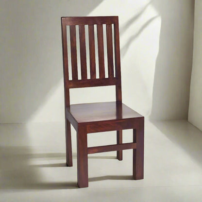 Toko Dark Mango Slat Back Chair In Pair - UK
