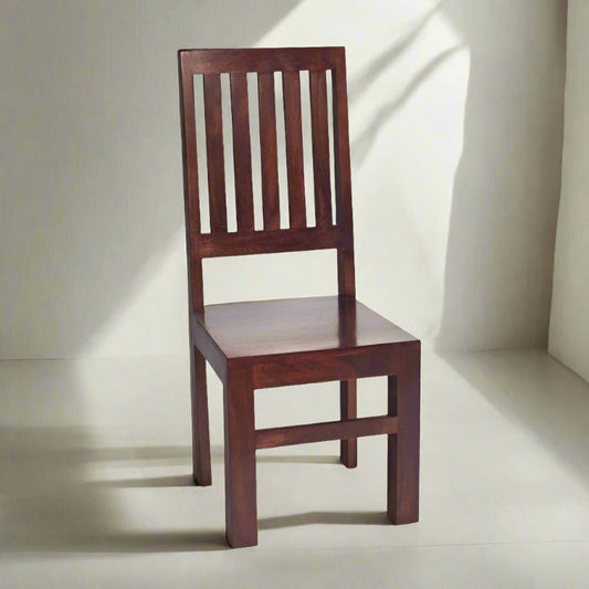 Toko Dark Mango Slat Back Chair In Pair - UK
