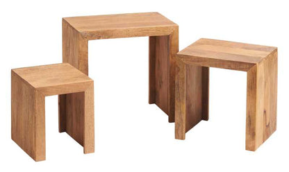 Toko Light Mango Nest Of 3 Tables - UK